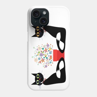 Two Cats With Flowers Phone Case