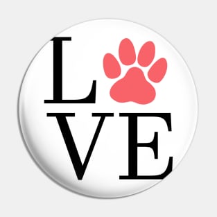 Love Paw I Love Dogs, I Heart Dogs Pin