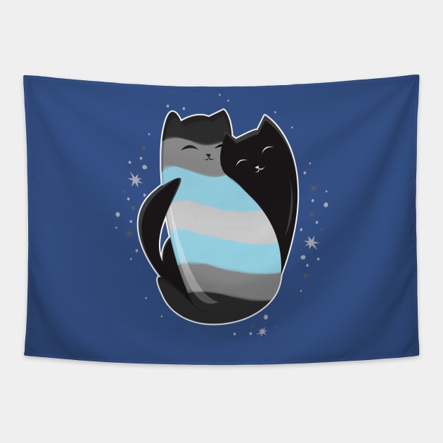 Demiboy Cat LGBT Pride Flag Tapestry by Psitta