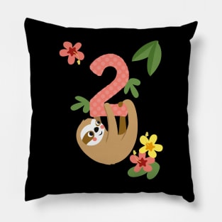 Turning 2 Cute Hanging Sloth Pillow