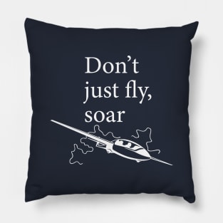 Glider design with quote don't just fly, soar Edit Pillow