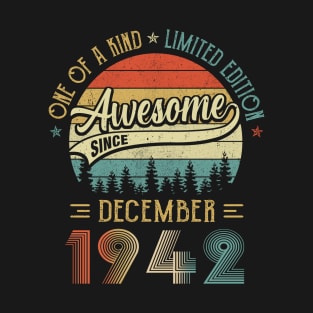 December 1942 Vintage 80 Years Old Retro 80th Birthday T-Shirt