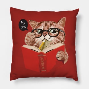 Cat reading Pillow