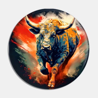 Bull on run Pin