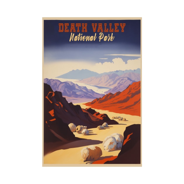 Death Valley National Park Vintage Travel  Poster by GreenMary Design