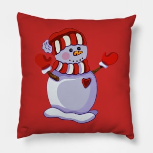 The snowman. Winter. Pillow
