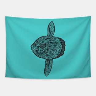 Common Mola or Ocean Sunfish - hand drawn animal design Tapestry