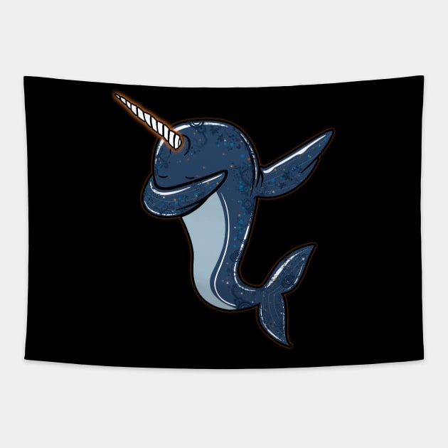 Funny Narwhal Dab Shirt Dabbing Narwhal Tapestry by ChristianCrecenzio