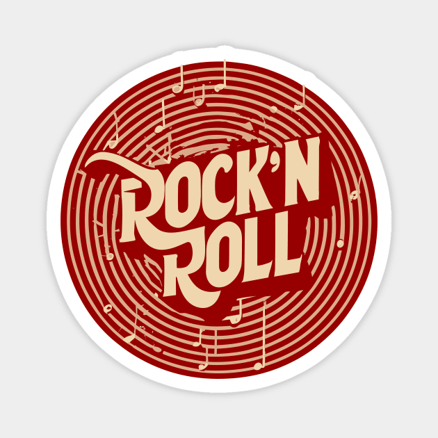 Rock n Roll round logo Magnet by Kingrocker Clothing