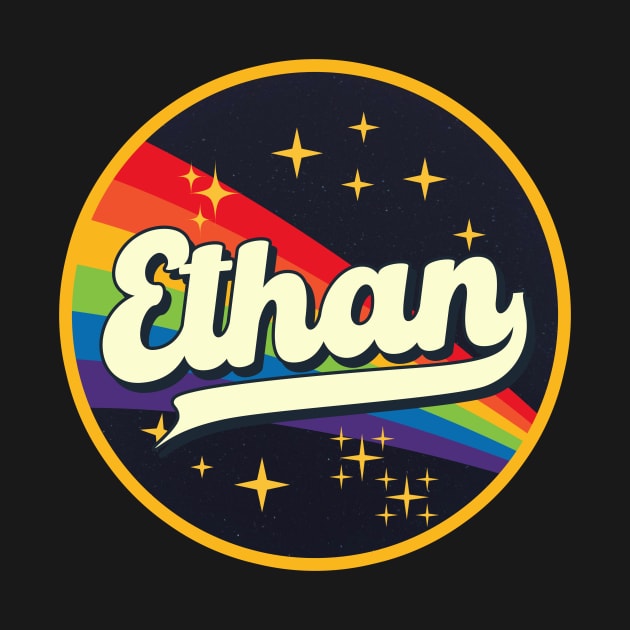 Ethan // Rainbow In Space Vintage Style by LMW Art