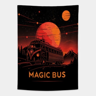 Interstellar Road Trip: Magic Bus Under the Stars Tapestry