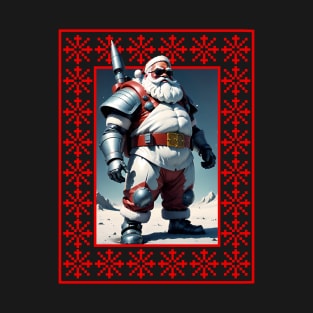 Cool Armed Santa. Ugly Christmas Sweater T-Shirt