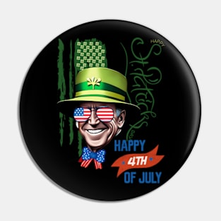 Happy 4th Of July Joe Biden St Patricks Day Leprechaun Hat Pin