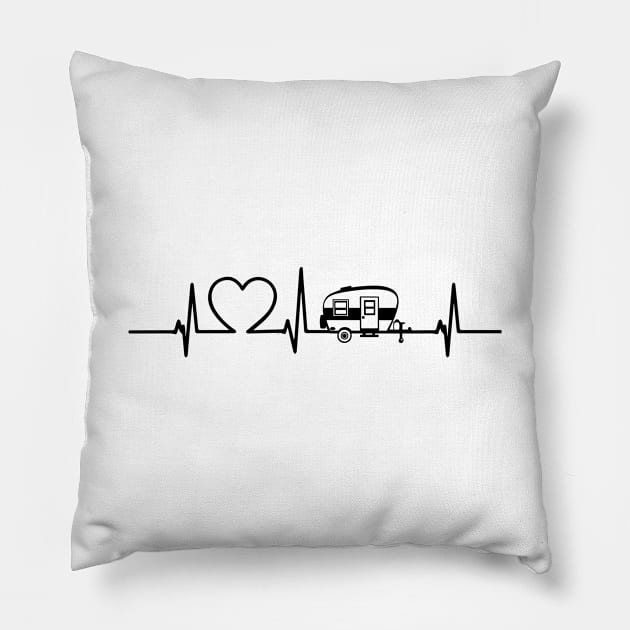 Camper heartbeat Pillow by martinroj