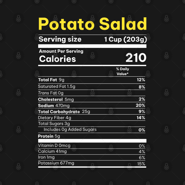 Potato Salad Nutrition by Epic Splash Graphics