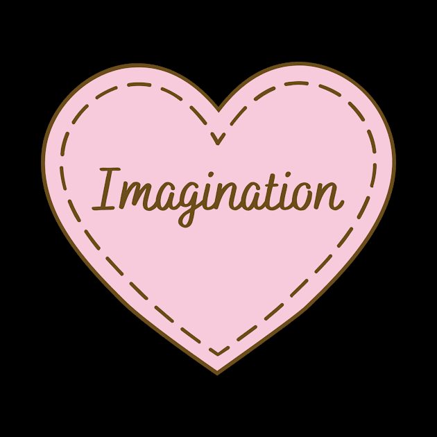 I Love Imagination Simple Heart Design by Word Minimalism