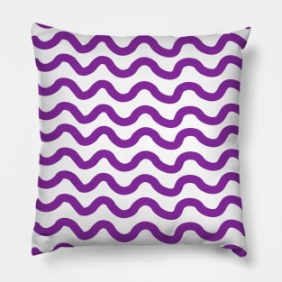 Purple horizontal wavy lines pattern Pillow