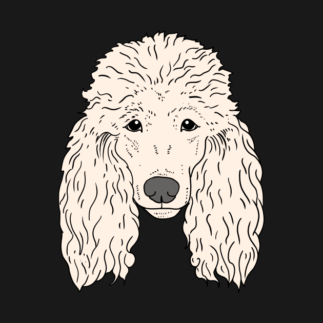 Poodle Dog Face Hand drawn white fur by Mesyo