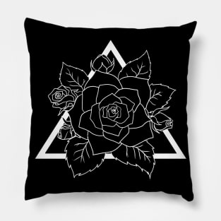 Triangle Rose Flower Pillow