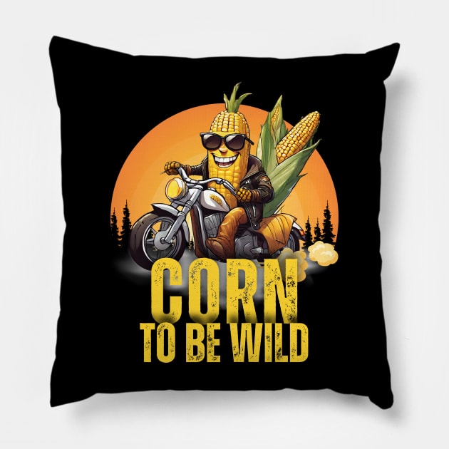 Corn To Be Wild Pillow by Kenny The Bartender's Tee Emporium