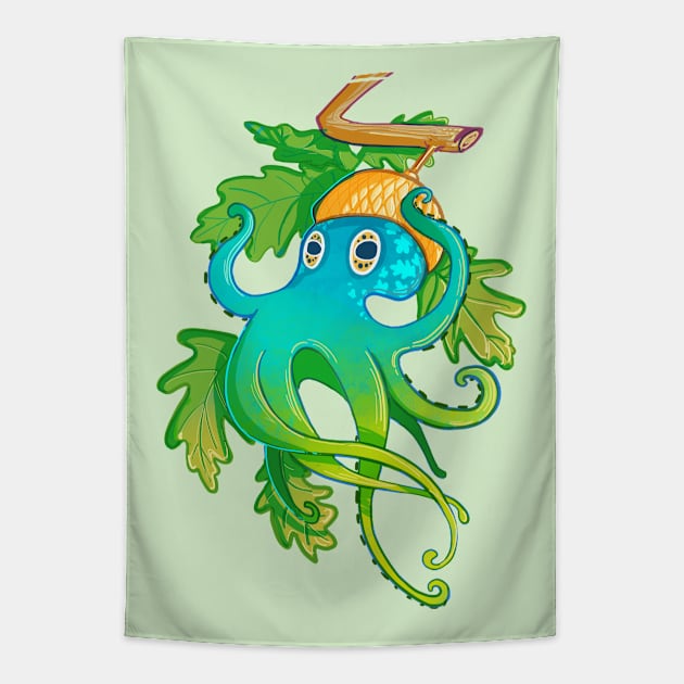 Acorn + Octopus Tapestry by AshenShop