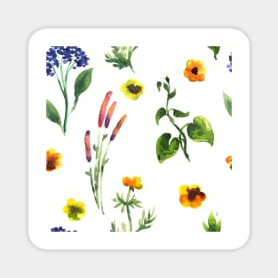 Seamless plants pattern. Floral decorative illustration Magnet