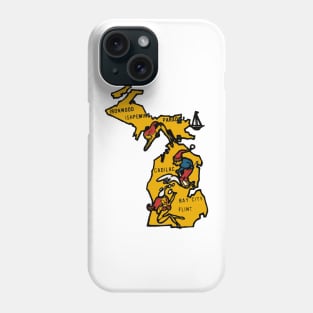 Vintage Style Michigan Decal Phone Case