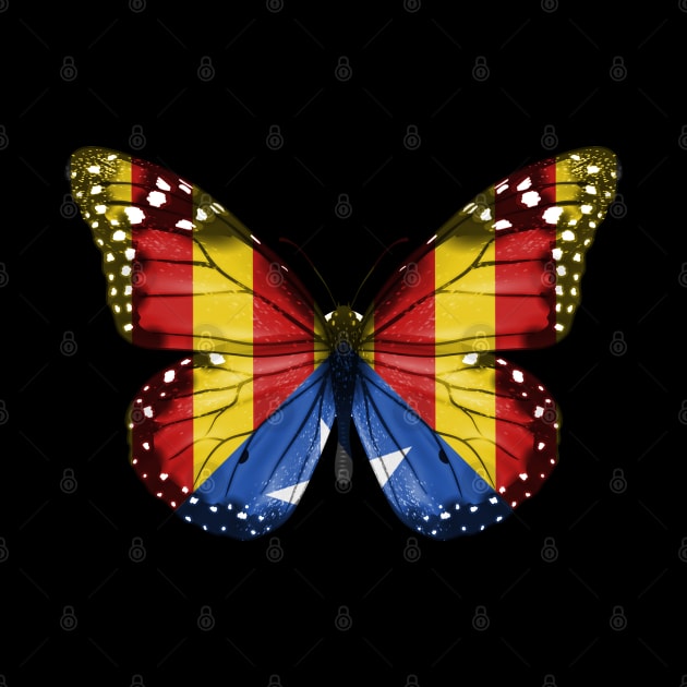 Catalan Flag  Catalan Catalonia Flag Butterfly Freedom - Gift for Catalan From Catolonia by Country Flags