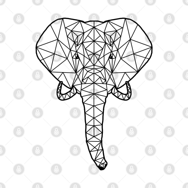 Geometric Polygon Elephant by voidea