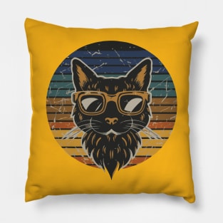 Cute cat wearing glasses Pillow