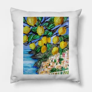 Amalfi Coast With Lemon Tree Pillow