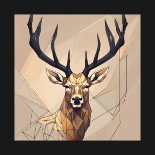 The Geometric Stag: A Modern Interpretation of Nature and Art T-Shirt