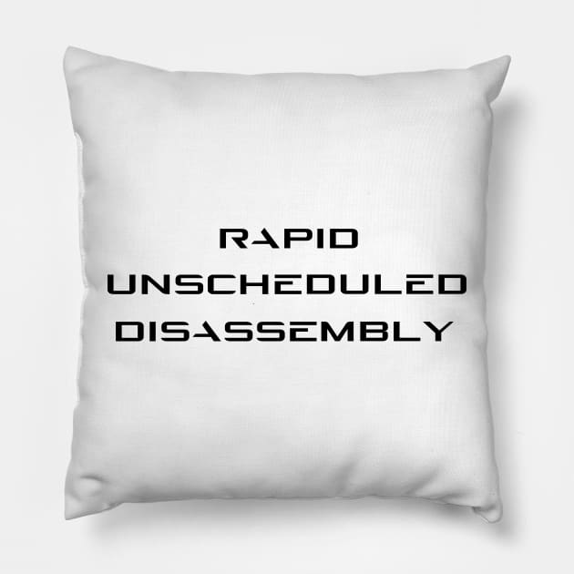 Space X Rapid Unscheduled Disassembly Pillow by Quipplepunk