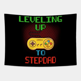 Promoted To Stepdad T-Shirt Unlocked Gamer Leveling Up Tapestry