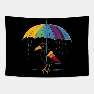 Umbrellabird Rainy Day With Umbrella Tapestry