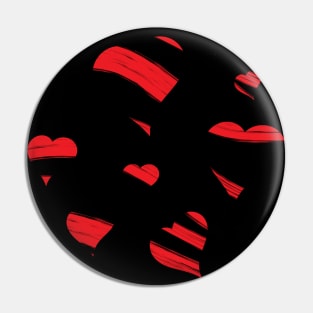 Cute Repeating Red Hearts Pattern Love Pin