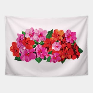 Pink and Red Impatiens Tapestry