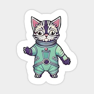 Astronaut cat outer space Magnet