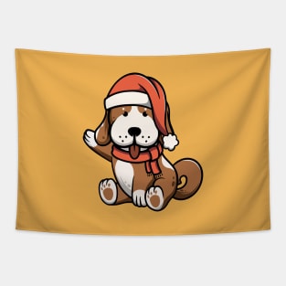 Cute Christmas Dog Tapestry