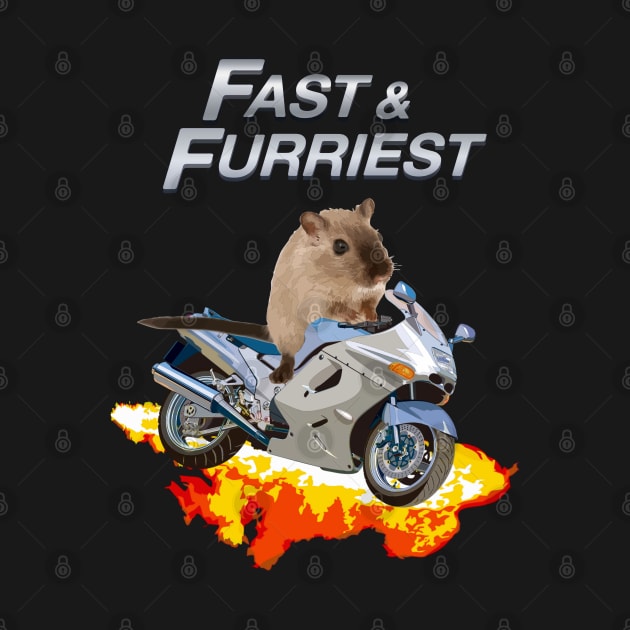 Fast and Furriest Parody Funny Cute Action Packed Motorcycle Flames Knock Off Brand Merch by blueversion