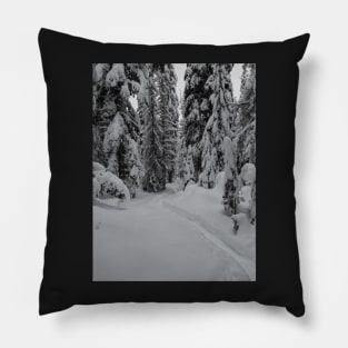 Quiet Snow Shoeing Trail Pillow