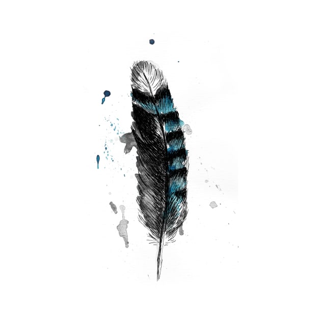 Jay Feather Print by rachelsfinelines