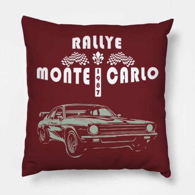 vintage car rally monte carlo Pillow by Loete Design