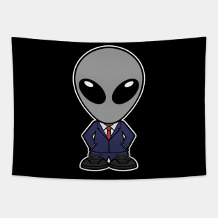 Gray Alien Extraterrestrial In Suit Tapestry