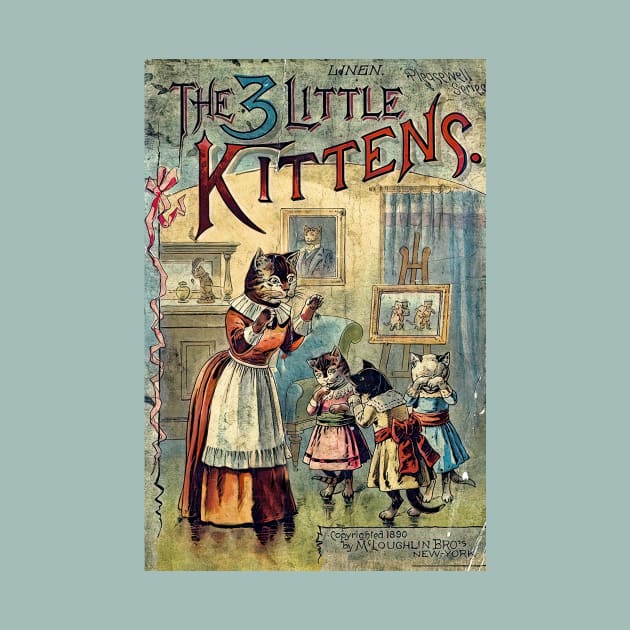 The three little kittens- cute childrens book cover by stevepaint