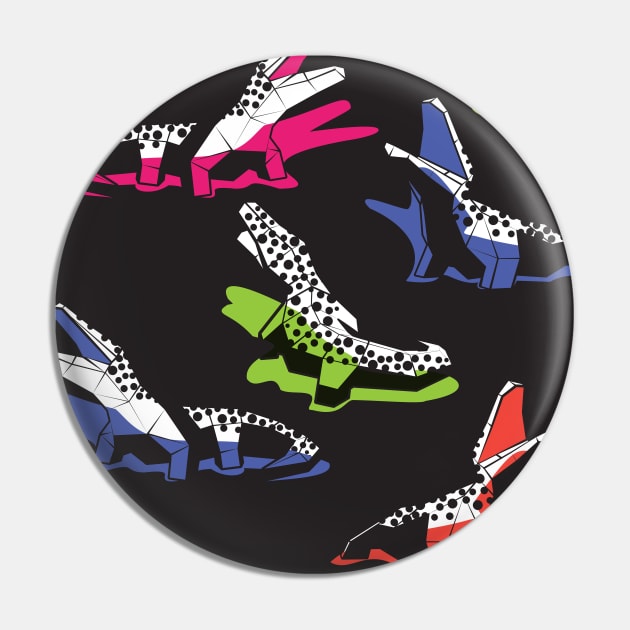 Neon geo crocodiles // pattern // black background black and white geometric animals green fuchsia pink blue and orange shadows Pin by SelmaCardoso