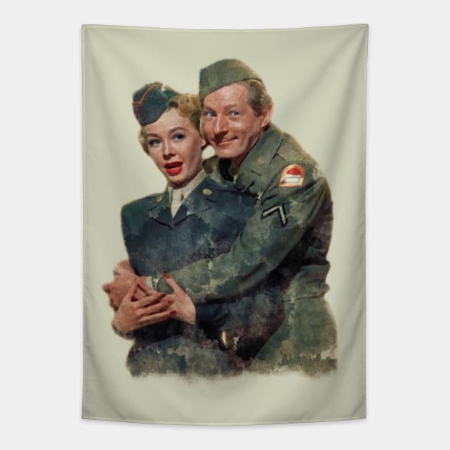 Judy & Phil - White Christmas Tapestry by classicmovieart