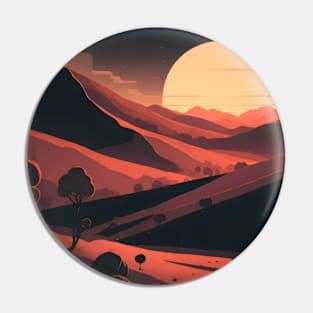 Stunning red landscape minimalist art Pin