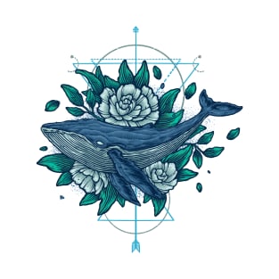 Whale flowers T-Shirt