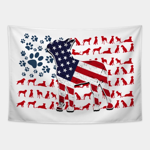 Boston Terrier Paw Flag Tapestry by Pelman